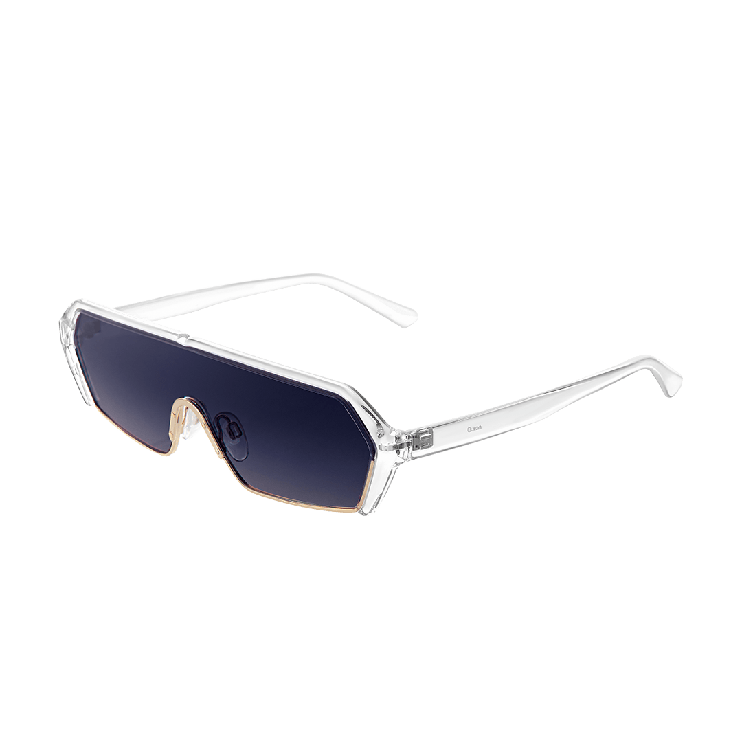 ESW00289 - C de Cartier太阳眼镜 - 金属，灰色PVD镀膜饰面，镀钯饰面细节，深蓝色镜片。 - 卡地亚
