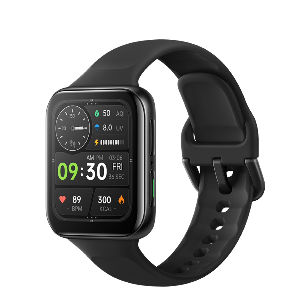 OPPO Watch 2 新品手表 42mm 蓝牙版 铂黑 氟橡胶表带版