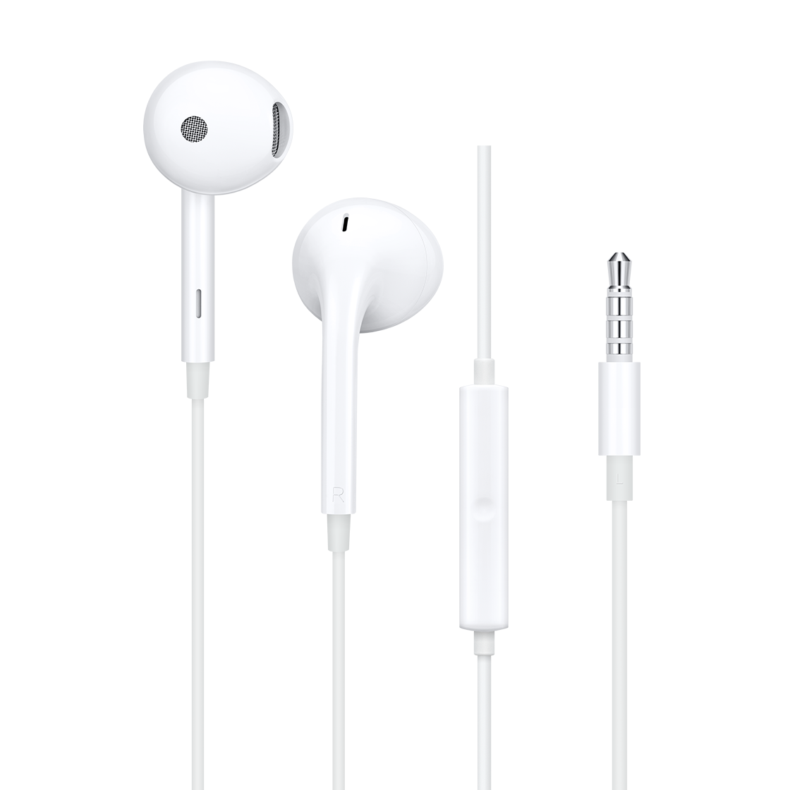 OPPO 半入耳式 模拟信号有线耳机 MH135 白色 3.5mm 接口